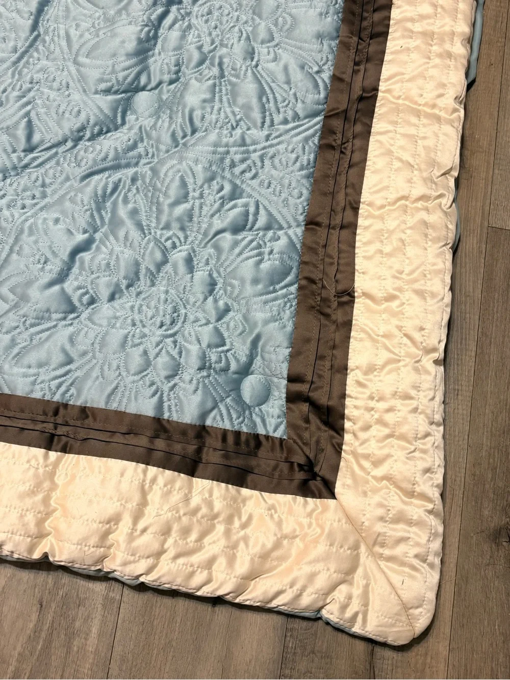 Chezmoi Collection Upland 7-Piece Comforter Set Queen Teal Brown Quilted